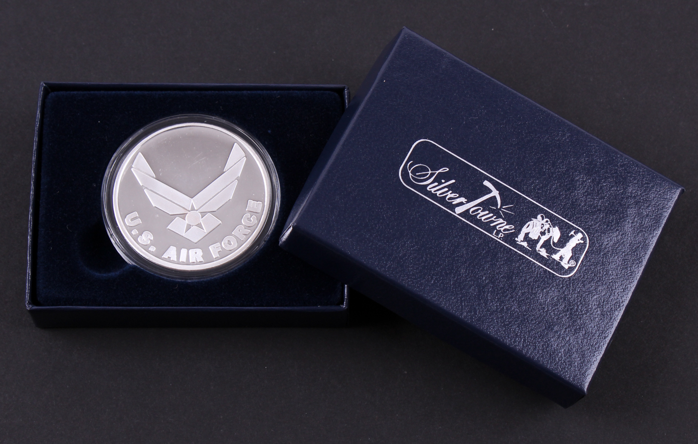1 Troy oz .999 Fine Silver U.S. Air Force Bullion Coin at PristineAuction.com 1 Troy oz .999 Fine Silver U.S. Air Force Bullion Coin at PristineAuction.com