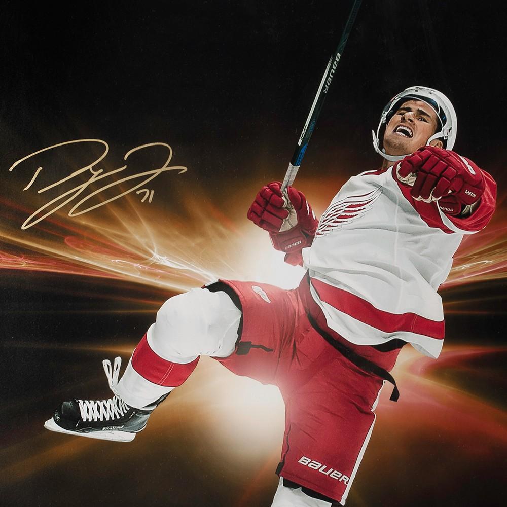 Dylan Larkin Signed Red Wings Celebration 16x20 Photo (UDA COA) at PristineAuction.com Dylan Larkin Signed Red Wings Celebration 16x20 Photo (UDA COA) at PristineAuction.com