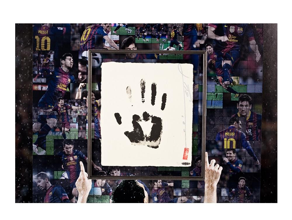 Lionel Messi Signed Barcelona LE 36x36 Custom Framed Tegata Display (UDA COA) at PristineAuction.com Lionel Messi Signed Barcelona LE 36x36 Custom Framed Tegata Display (UDA COA) at PristineAuction.com