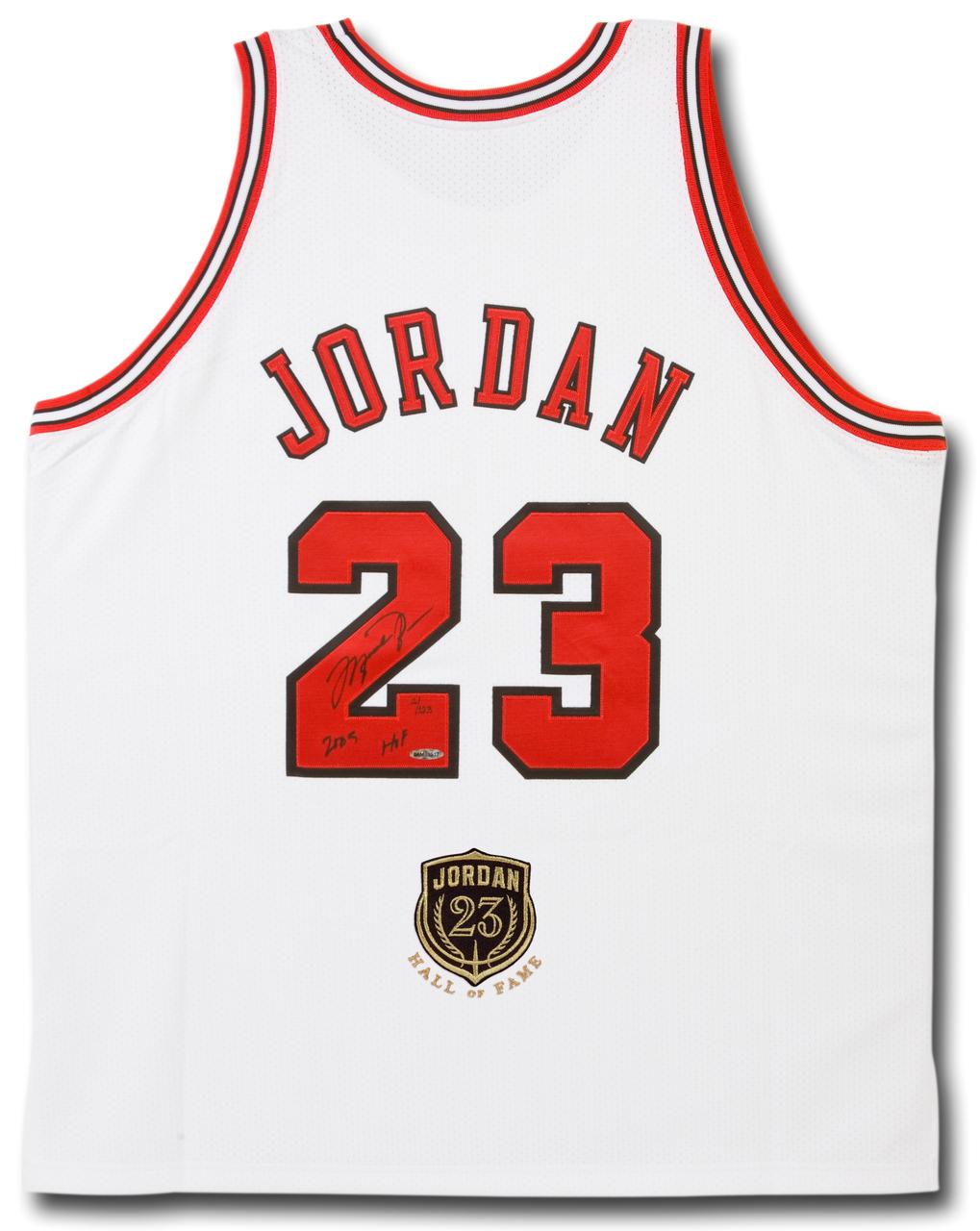 Michael Jordan Signed LE Bulls Jersey Inscribed "2009 HOF" with Hall Of Fame Patch (UDA COA) at PristineAuction.com Michael Jordan Signed LE Bulls Jersey Inscribed "2009 HOF" with Hall Of Fame Patch (UDA COA) at PristineAuction.com
