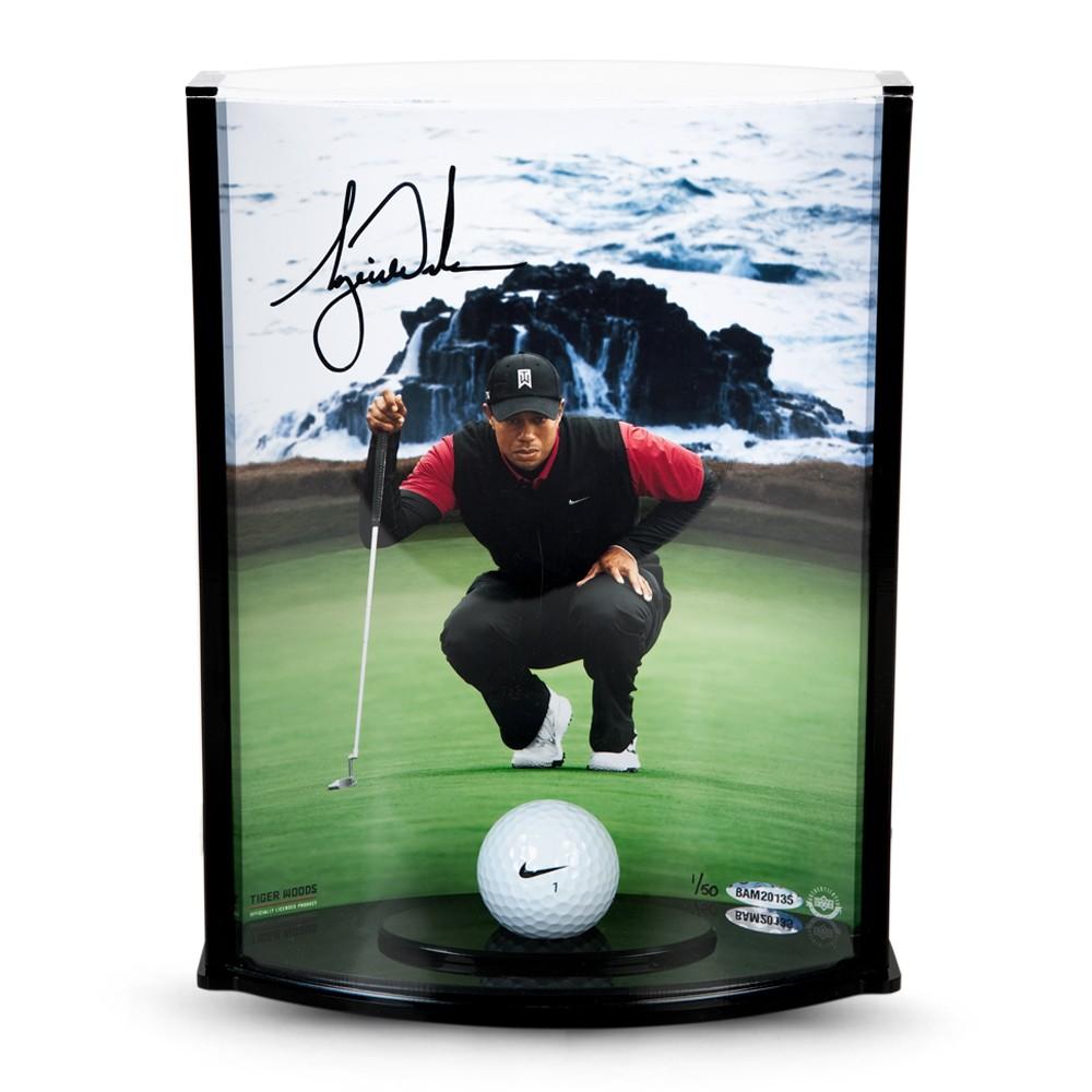 Tiger Woods Signed "Pebble Beach Hole No. 7" 8x11x3 Range Driven Ball Curve Display (UDA COA) at PristineAuction.com Tiger Woods Signed "Pebble Beach Hole No. 7" 8x11x3 Range Driven Ball Curve Display (UDA COA) at PristineAuction.com