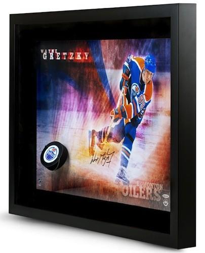 Wayne Gretzky Signed Oilers "Slap Shot Break Through" 16x24 Custom Framed Photo Display (UDA COA) at PristineAuction.com Wayne Gretzky Signed Oilers "Slap Shot Break Through" 16x24 Custom Framed Photo Display (UDA COA) at PristineAuction.com