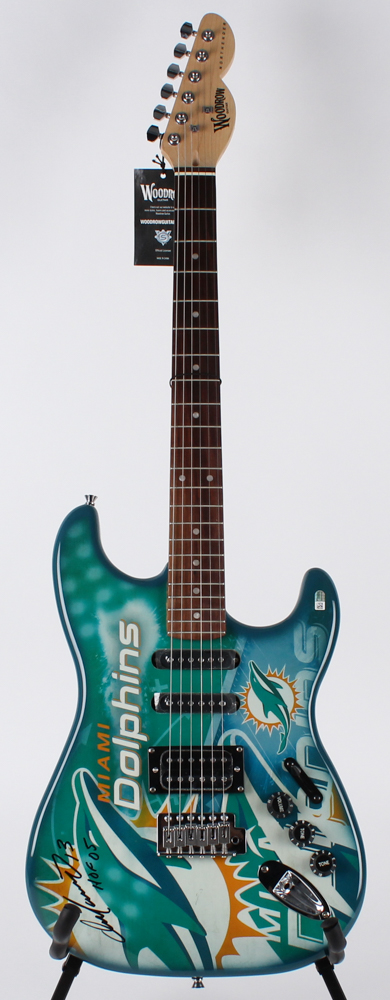 Dan Marino Signed Miami Dolphins Custom NFL Woodrow Northender Electric Guitar Inscribed "HOF 05" (Fanatics Hologram) at PristineAuction.com Dan Marino Signed Miami Dolphins Custom NFL Woodrow Northender Electric Guitar Inscribed "HOF 05" (Fanatics Hologram) at PristineAuction.com