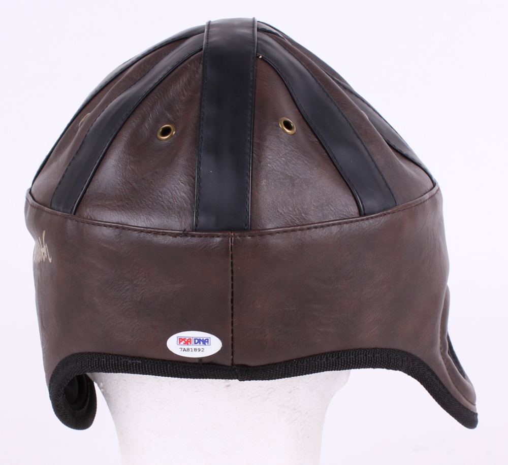 Joe Namath Signed FullSize Throwback Leather Helmet with Display Case