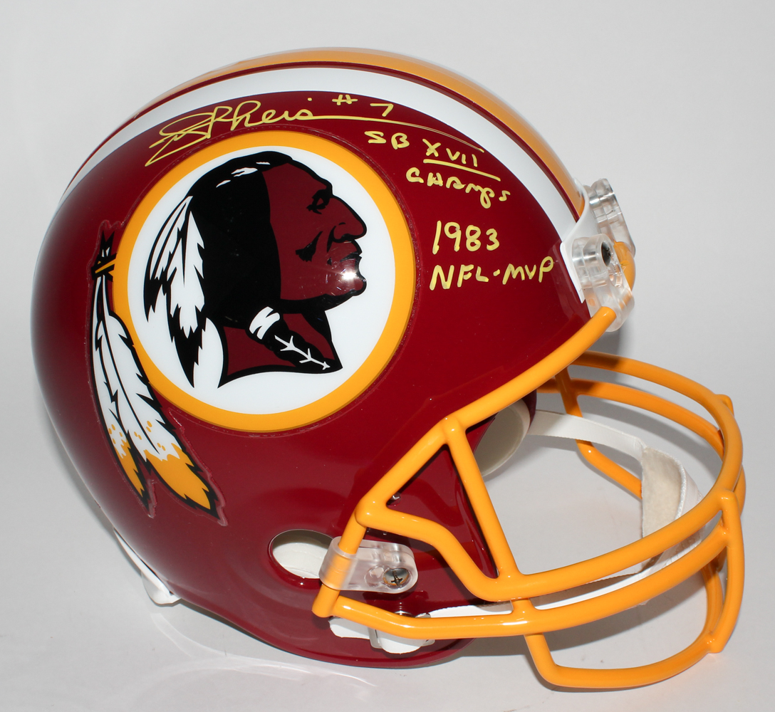 Joe Theismann Signed Redskins Full-Size Helmet Inscribed "SB XVII Champs" & "1983 NFL-MVP" (JSA COA) at PristineAuction.com Joe Theismann Signed Redskins Full-Size Helmet Inscribed "SB XVII Champs" & "1983 NFL-MVP" (JSA COA) at PristineAuction.com