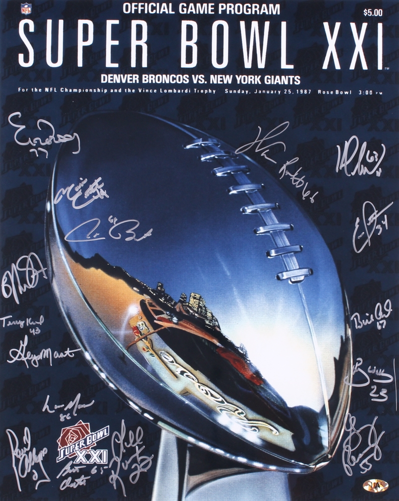 1986 Giants Super Bowl XXI Champions 16x20 Photo Team Signed by (16 ...