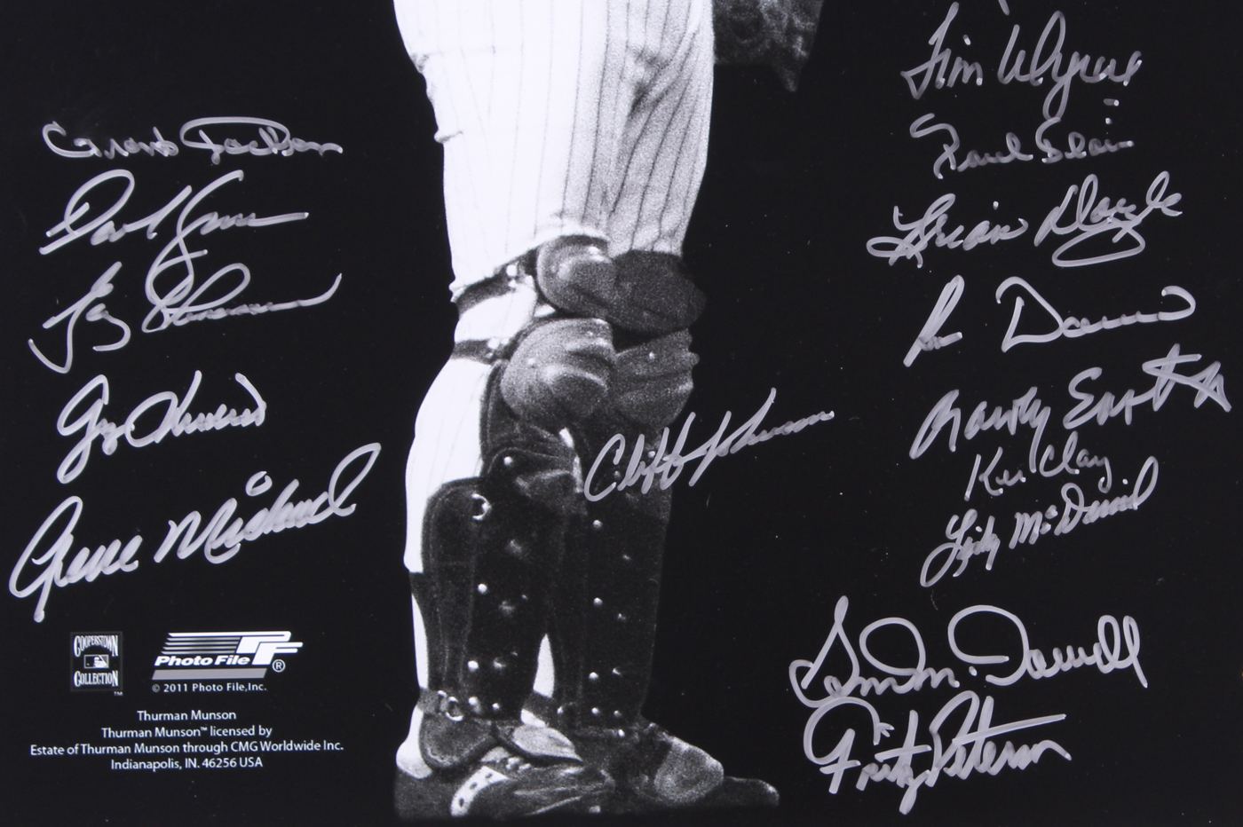 Thurman Munson Yankees 16x20 Photo Signed by (28) with Lou Piniella, Ron Blomberg, Sparky Lyle, Jimmy Wynn, Cliff Johnson, Jay Johnstone (MAB Hologram) at PristineAuction.com Thurman Munson Yankees 16x20 Photo Signed by (28) with Lou Piniella, Ron Blomberg, Sparky Lyle, Jimmy Wynn, Cliff Johnson, Jay Johnstone (MAB Hologram) at PristineAuction.com