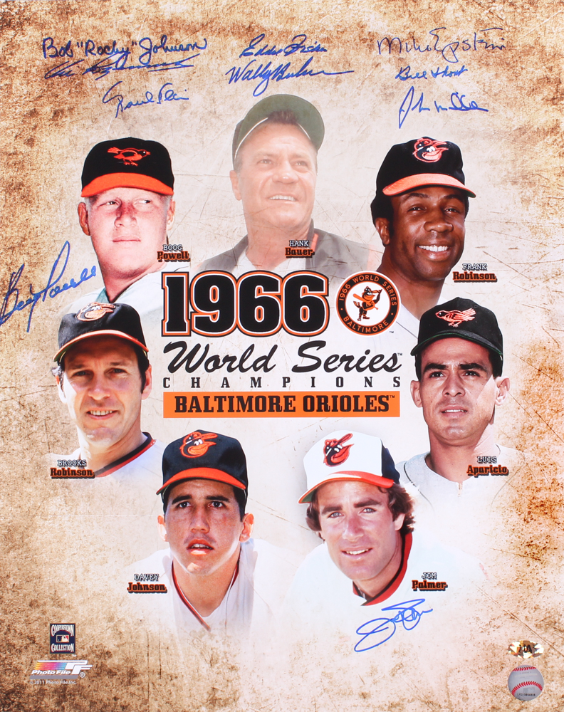 1966 Orioles World Series Champions 16x20 Photo Team-Signed by (10) with Jim Palmer, Boog Powell, Eddie Fisher, Mike Epstein (MAB Hologram) at PristineAuction.com 1966 Orioles World Series Champions 16x20 Photo Team-Signed by (10) with Jim Palmer, Boog Powell, Eddie Fisher, Mike Epstein (MAB Hologram) at PristineAuction.com