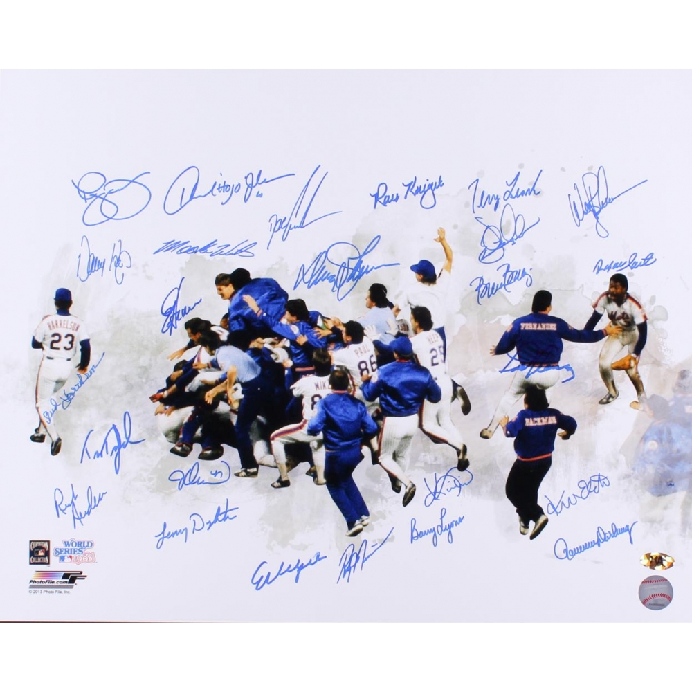 1986 Mets World Series Champions 16x20 Photo Team Signed by (25) with ...