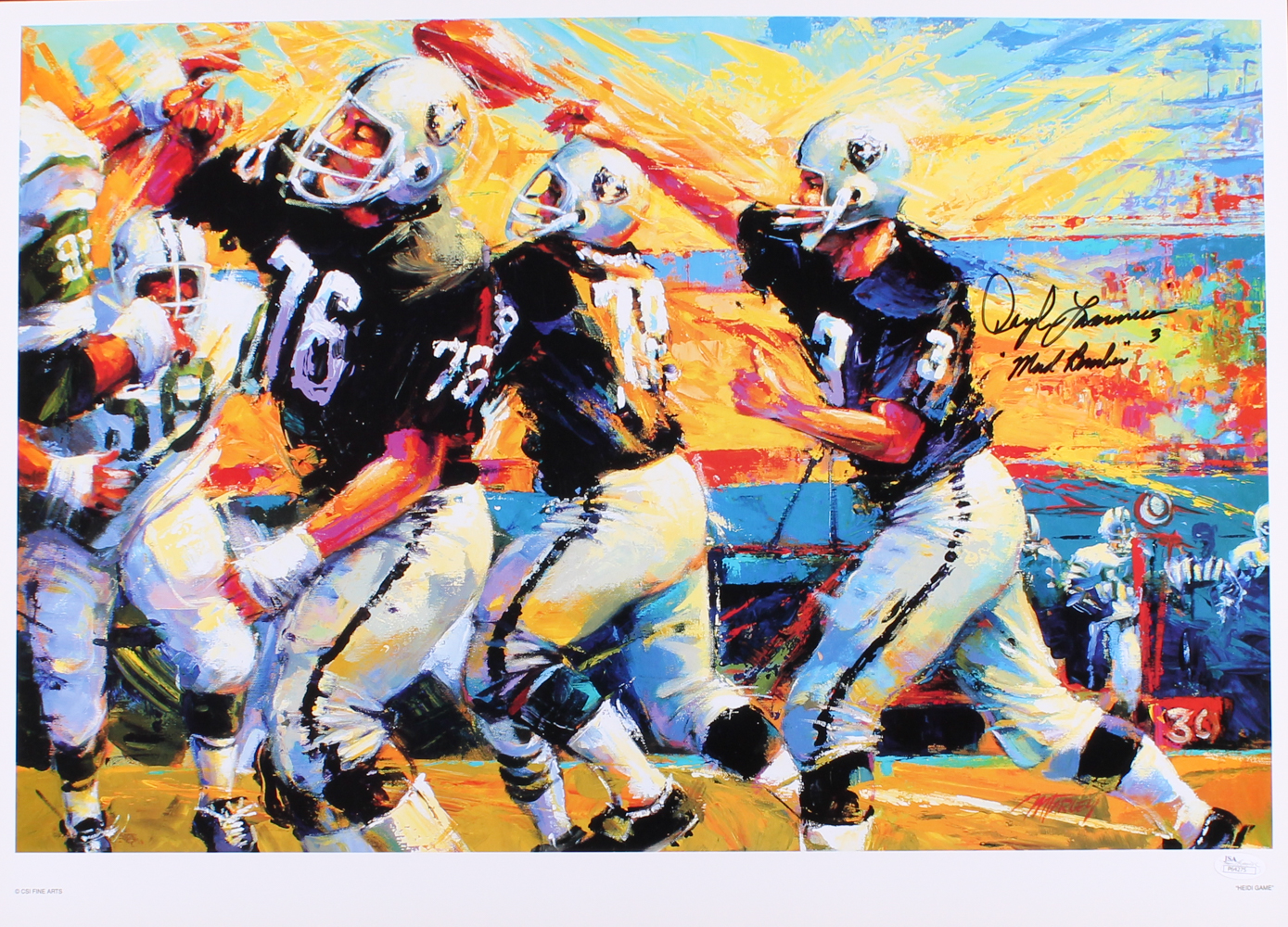 Daryle Lamonica Signed Raiders "Heidi Game" 18x25 Poster Inscribed "Mad Bomber" (JSA COA) at PristineAuction.com Daryle Lamonica Signed Raiders "Heidi Game" 18x25 Poster Inscribed "Mad Bomber" (JSA COA) at PristineAuction.com