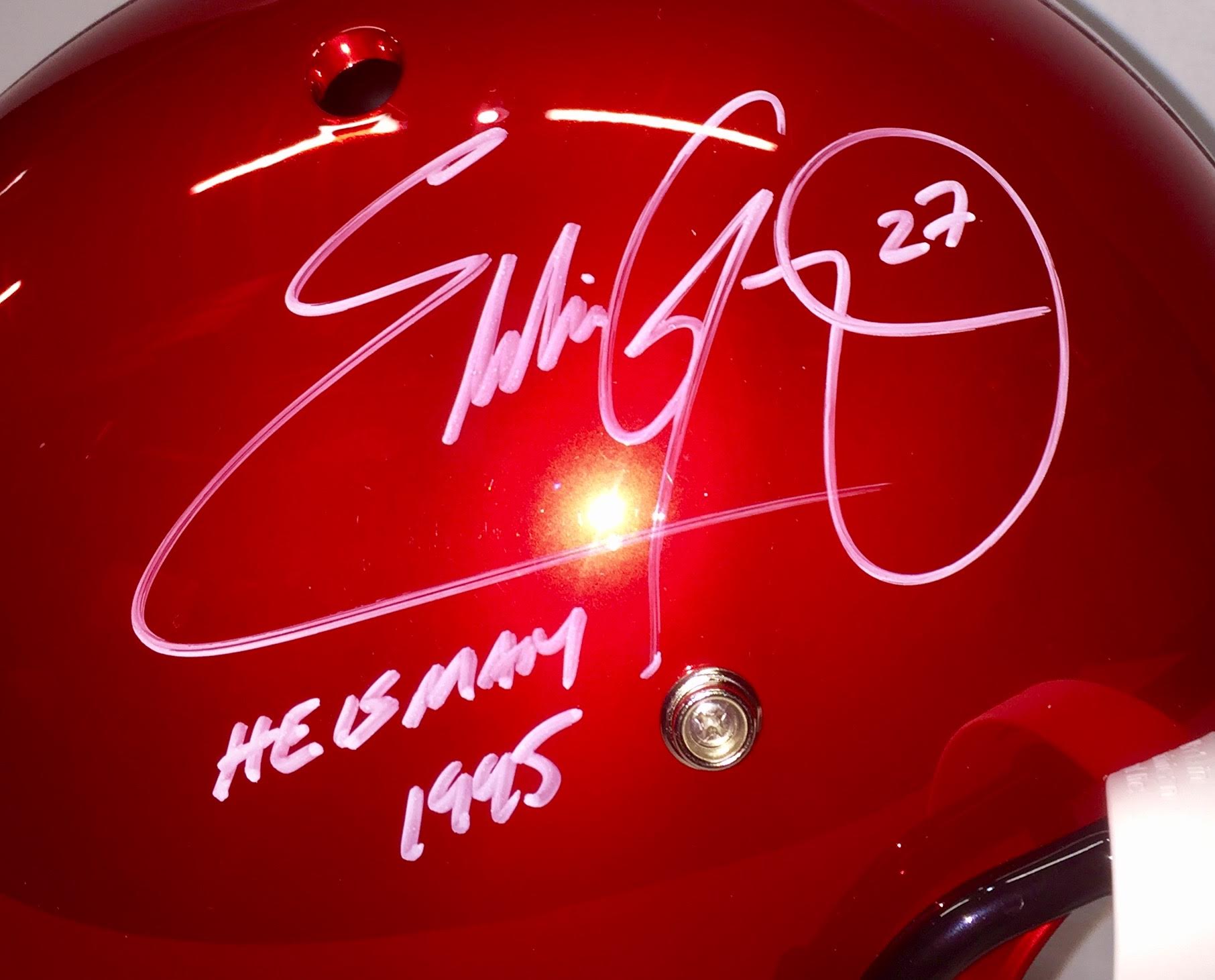 Eddie George Signed Ohio State Buckeyes Chrome Full-Size Helmet Inscribed "Heisman 1995" (JSA COA) at PristineAuction.com Eddie George Signed Ohio State Buckeyes Chrome Full-Size Helmet Inscribed "Heisman 1995" (JSA COA) at PristineAuction.com
