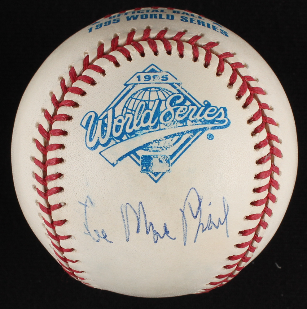 American League Presidents Multi-Signed 1995 World Series Baseball with Lee MacPhail, Bobby Brown & Gene Budig (Major League Baseball Players Alumni Association LOA) at PristineAuction.com American League Presidents Multi-Signed 1995 World Series Baseball with Lee MacPhail, Bobby Brown & Gene Budig (Major League Baseball Players Alumni Association LOA) at PristineAuction.com