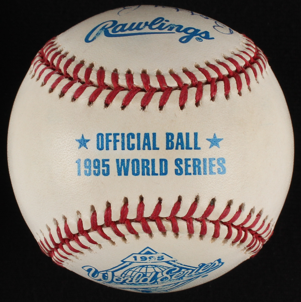 American League Presidents Multi-Signed 1995 World Series Baseball with Lee MacPhail, Bobby Brown & Gene Budig (Major League Baseball Players Alumni Association LOA) at PristineAuction.com American League Presidents Multi-Signed 1995 World Series Baseball with Lee MacPhail, Bobby Brown & Gene Budig (Major League Baseball Players Alumni Association LOA) at PristineAuction.com