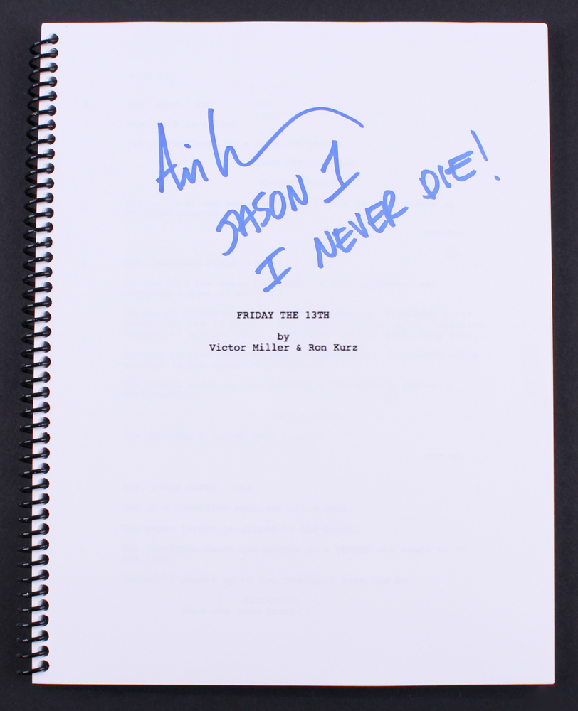 Ari Lehman Signed "Friday The 13th" Full Movie Script Inscribed "Jason 1" & "I Never Die!" (PA COA) at PristineAuction.com Ari Lehman Signed "Friday The 13th" Full Movie Script Inscribed "Jason 1" & "I Never Die!" (PA COA) at PristineAuction.com
