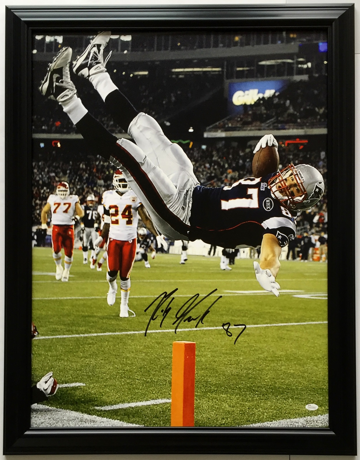 Rob Gronkowski Signed Patriots 28x36 Custom Framed Canvas (JSA COA) at PristineAuction.com Rob Gronkowski Signed Patriots 28x36 Custom Framed Canvas (JSA COA) at PristineAuction.com