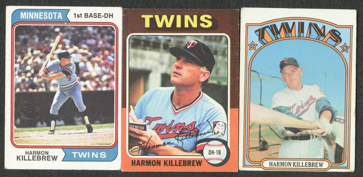 Lot of (3) Harmon Killebrew Baseball Cards with 1974 Topps #400, 1972 Topps #51 & 1975 Topps #640 at PristineAuction.com Lot of (3) Harmon Killebrew Baseball Cards with 1974 Topps #400, 1972 Topps #51 & 1975 Topps #640 at PristineAuction.com