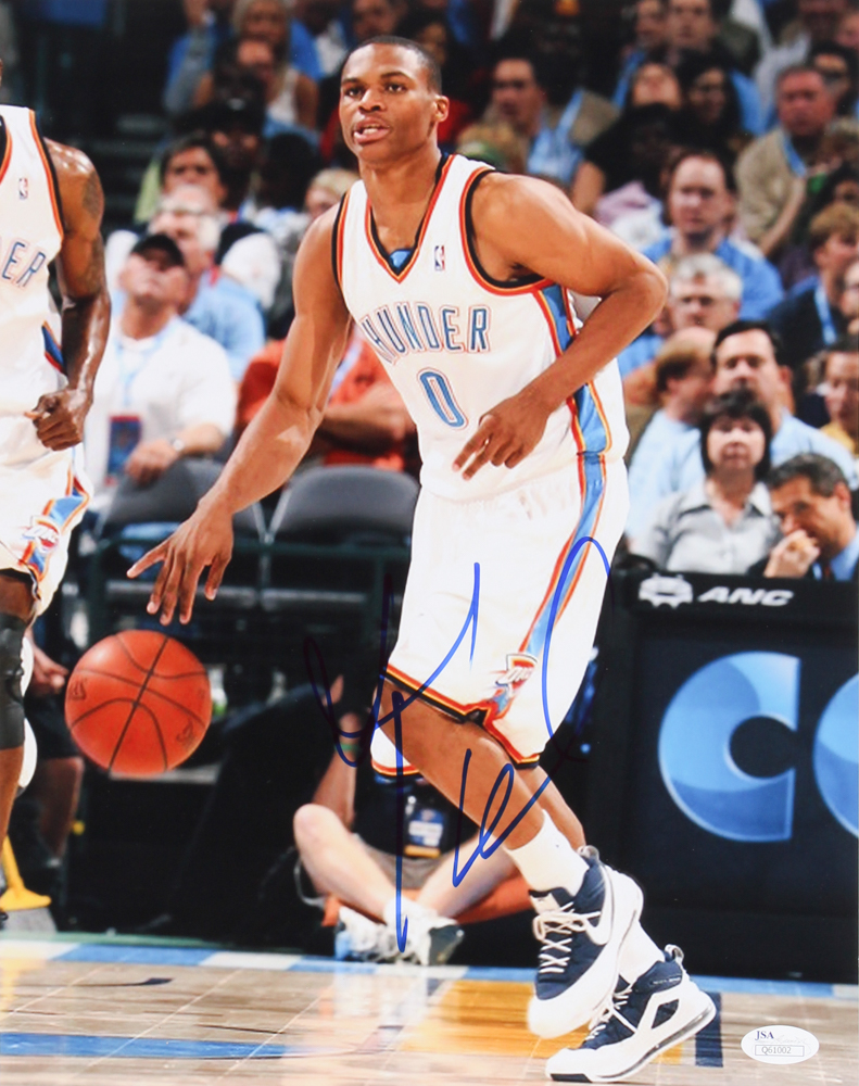 Russell Westbrook Signed Thunder 11x14 Photo (JSA COA) at PristineAuction.com Russell Westbrook Signed Thunder 11x14 Photo (JSA COA) at PristineAuction.com
