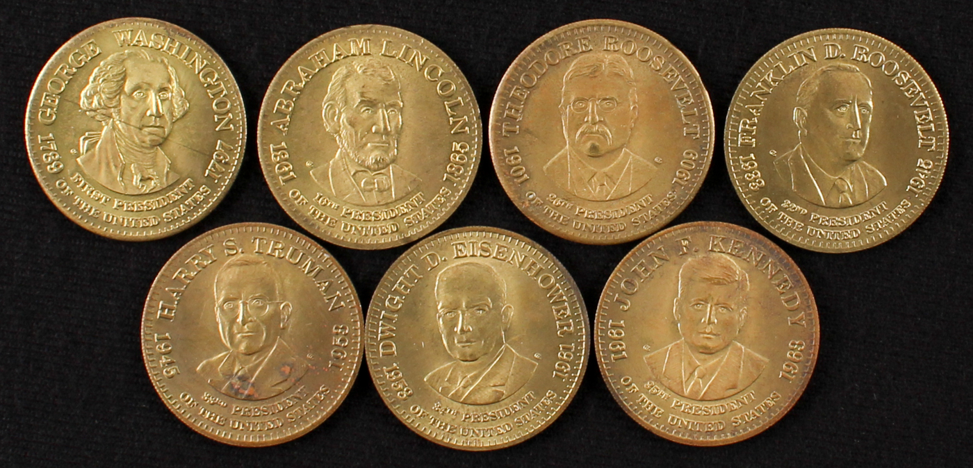 Set of (7) Presidential Commemorative Coins at PristineAuction.com Set of (7) Presidential Commemorative Coins at PristineAuction.com