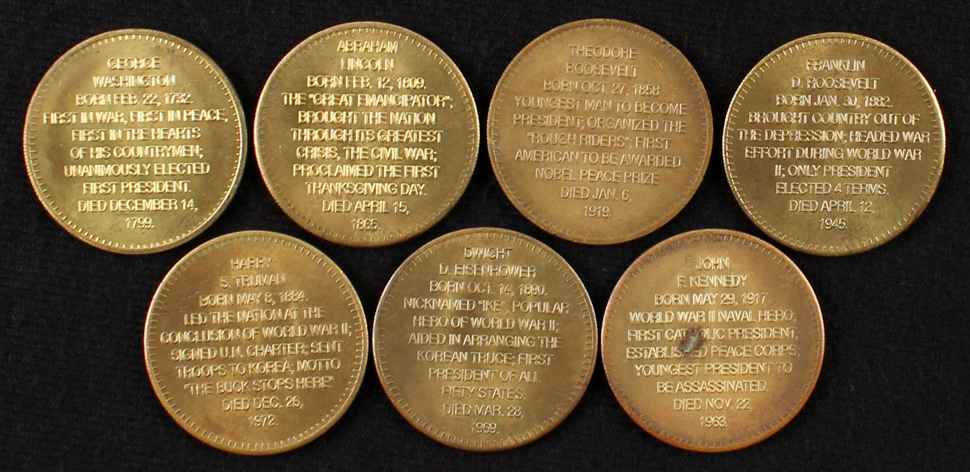 Set of (7) Presidential Commemorative Coins at PristineAuction.com Set of (7) Presidential Commemorative Coins at PristineAuction.com