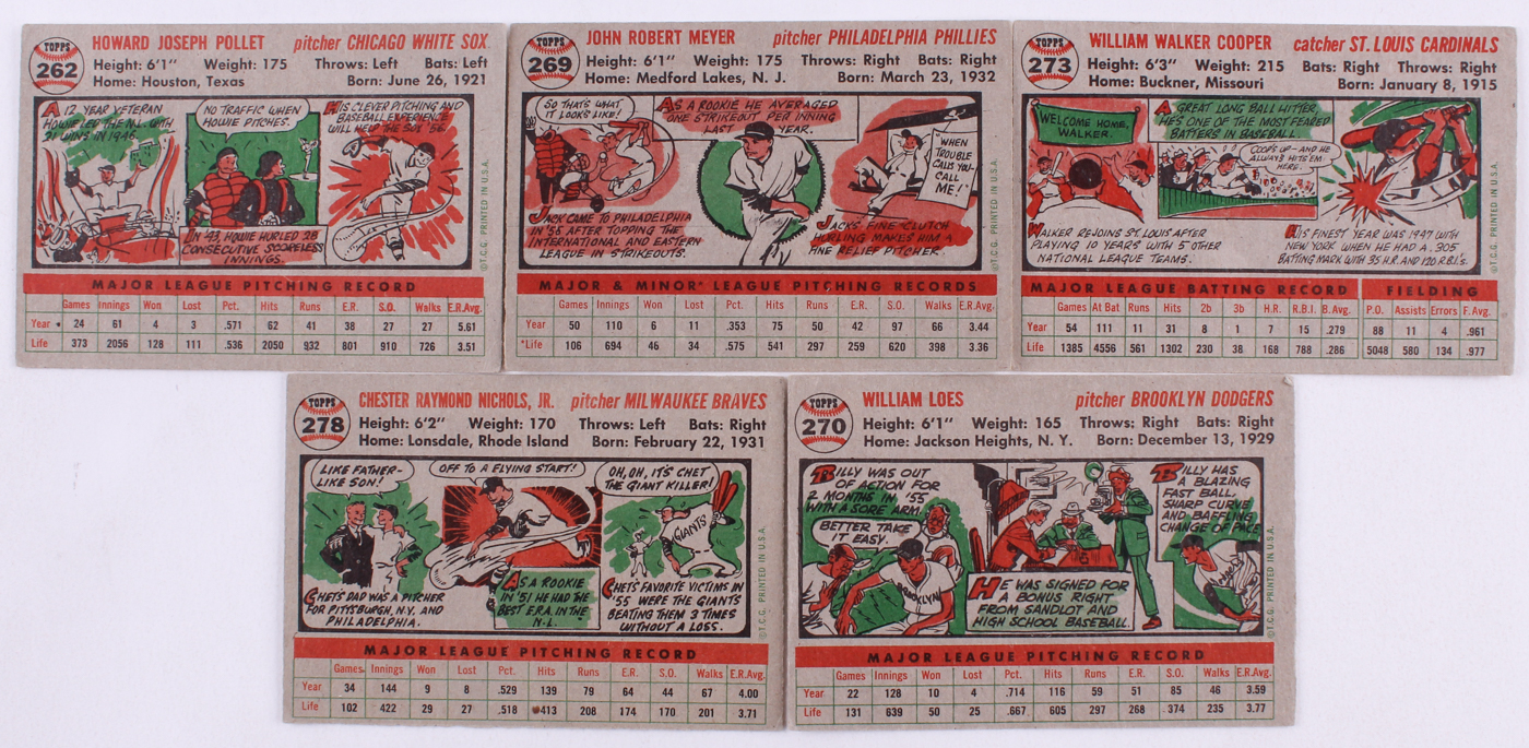 Lot of (10) 1956 Topps Baseball Cards with #261 Bobby Shantz, #281 Art Houtteman, #272 Danny O'Connell, #265 Sandy Consuegra, #275 Jim Greengrass at PristineAuction.com Lot of (10) 1956 Topps Baseball Cards with #261 Bobby Shantz, #281 Art Houtteman, #272 Danny O'Connell, #265 Sandy Consuegra, #275 Jim Greengrass at PristineAuction.com