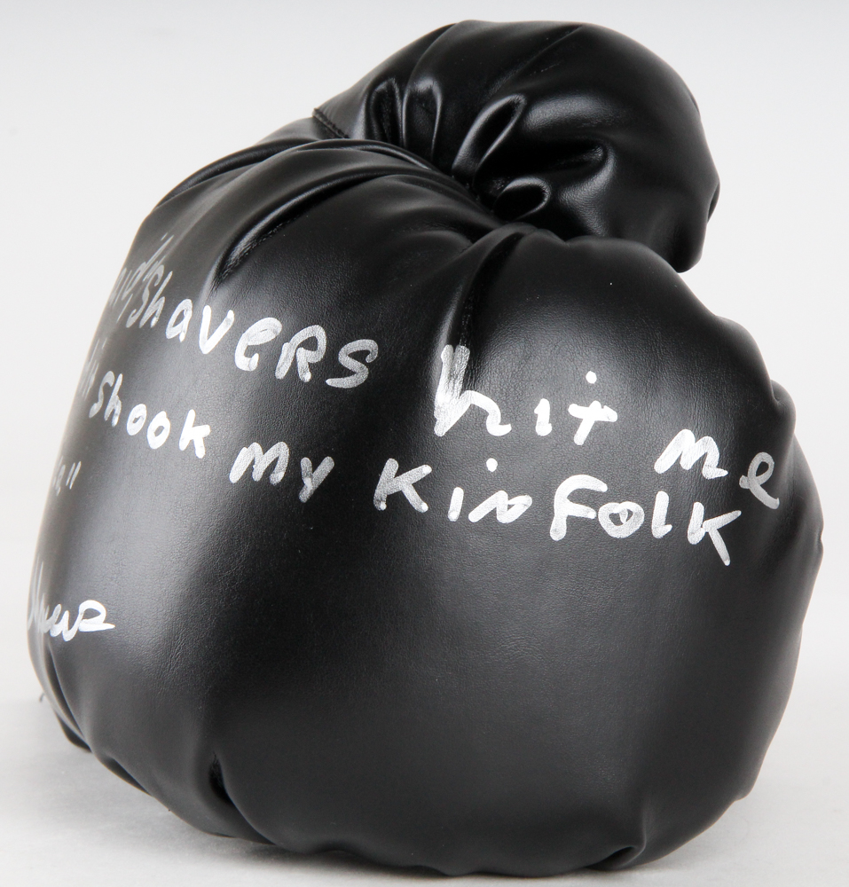 Earnie Shavers Signed Everlast Boxing Glove with Extensive Inscription Referencing Muhammad Ali (Shavers Hologram) at PristineAuction.com Earnie Shavers Signed Everlast Boxing Glove with Extensive Inscription Referencing Muhammad Ali (Shavers Hologram) at PristineAuction.com
