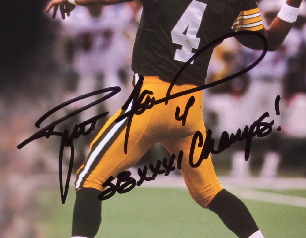 Brett Favre Signed Packers "Super Bowl XXXI" 18x24 Photo Inscribed "SBXXXI Champs" (Favre COA) at PristineAuction.com Brett Favre Signed Packers "Super Bowl XXXI" 18x24 Photo Inscribed "SBXXXI Champs" (Favre COA) at PristineAuction.com