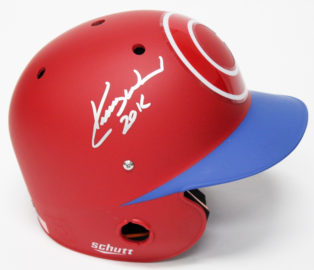 Kerry Wood Signed Cubs FullSize Custom Matte Red Batting Helmet
