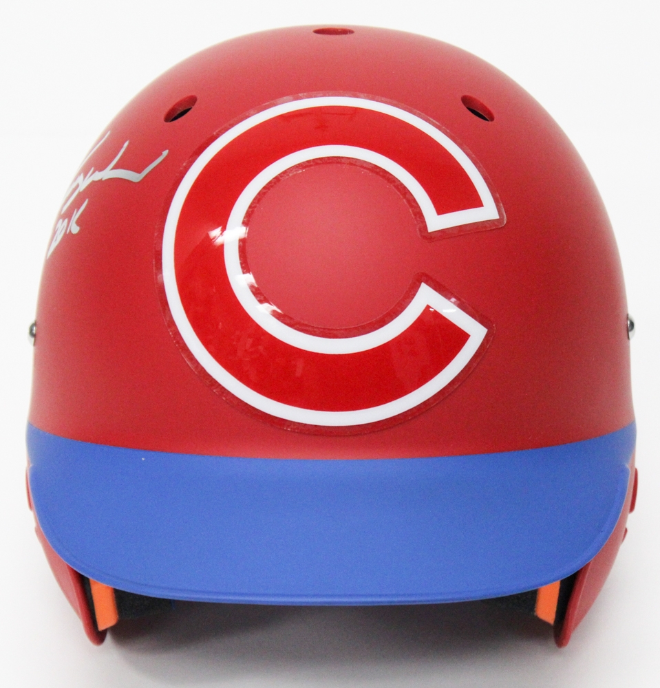 Kerry Wood Signed Cubs FullSize Custom Matte Red Batting Helmet