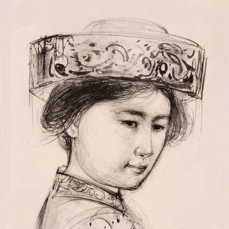 Edna Hibel Signed "Yasmin" LE 13x20 Lithograph (PA) at PristineAuction.com Edna Hibel Signed "Yasmin" LE 13x20 Lithograph (PA) at PristineAuction.com