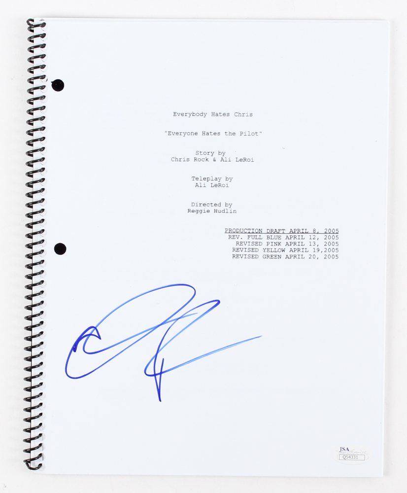 Chris Rock Signed "Everybody Hates Chris: Everybody Hates The Pilot" Full Episode Script (JSA COA) at PristineAuction.com Chris Rock Signed "Everybody Hates Chris: Everybody Hates The Pilot" Full Episode Script (JSA COA) at PristineAuction.com