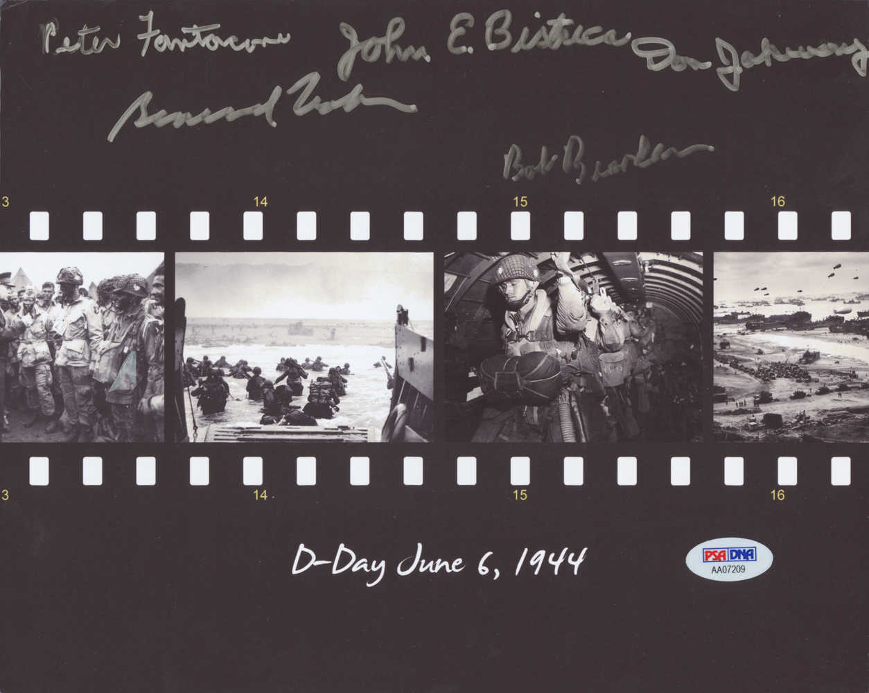 D-Day Veterans 8x10 Photo Signed by (5) with Don Jakeway, Bernard Nolan, John Bistrica, Peter Fantacone & Bob Bearden (PSA LOA) at PristineAuction.com D-Day Veterans 8x10 Photo Signed by (5) with Don Jakeway, Bernard Nolan, John Bistrica, Peter Fantacone & Bob Bearden (PSA LOA) at PristineAuction.com