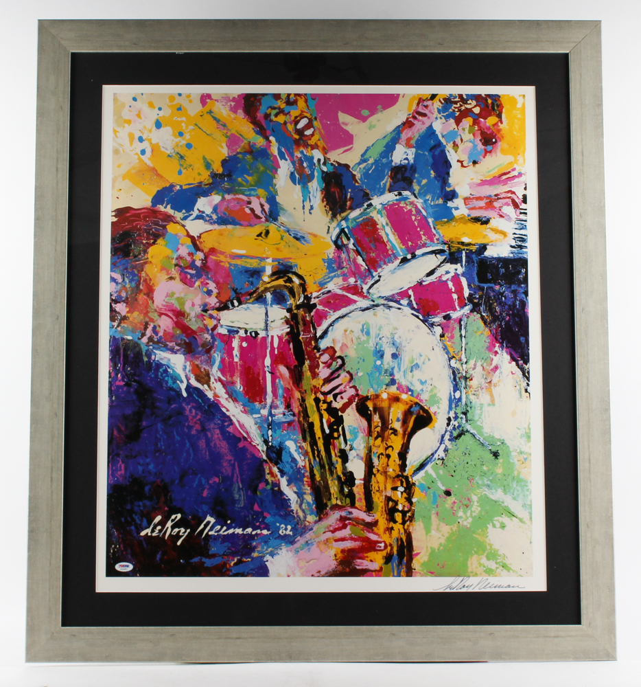 LeRoy Neiman Signed "Jazz" 33x37 Custom Framed Print Display (PSA COA) at PristineAuction.com LeRoy Neiman Signed "Jazz" 33x37 Custom Framed Print Display (PSA COA) at PristineAuction.com