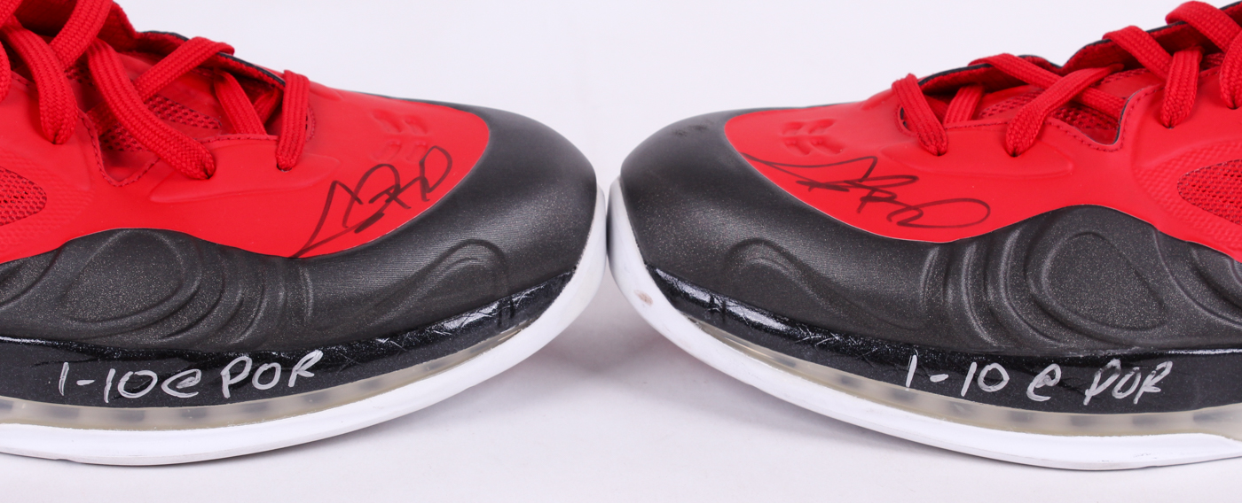 Chris Bosh Signed Pair of (2) Miami Heat Game-Used Basketball Shoes Inscribed "1-10 @ Portland" (Fanatics) at PristineAuction.com Chris Bosh Signed Pair of (2) Miami Heat Game-Used Basketball Shoes Inscribed "1-10 @ Portland" (Fanatics) at PristineAuction.com