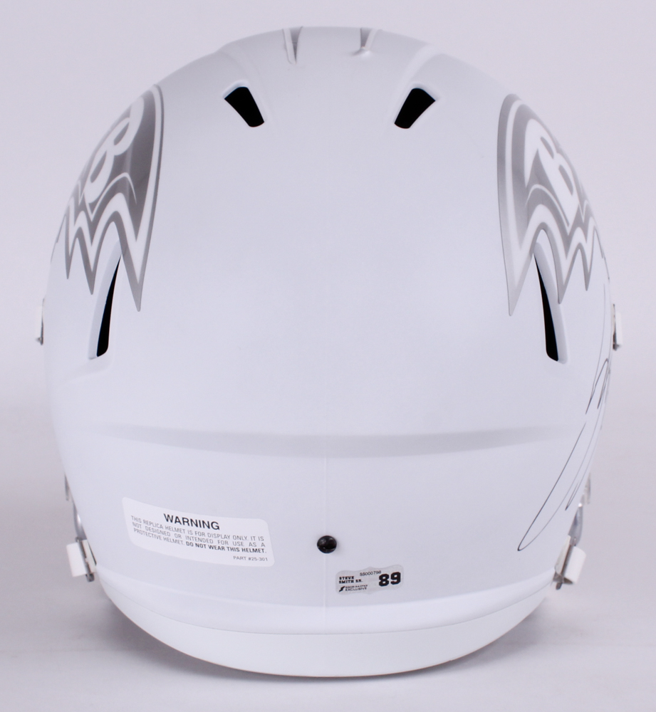 Steve Smith Sr. Signed Ravens Full Size Custom Matte White ICE Speed Helmet (Smith COA) at PristineAuction.com Steve Smith Sr. Signed Ravens Full Size Custom Matte White ICE Speed Helmet (Smith COA) at PristineAuction.com