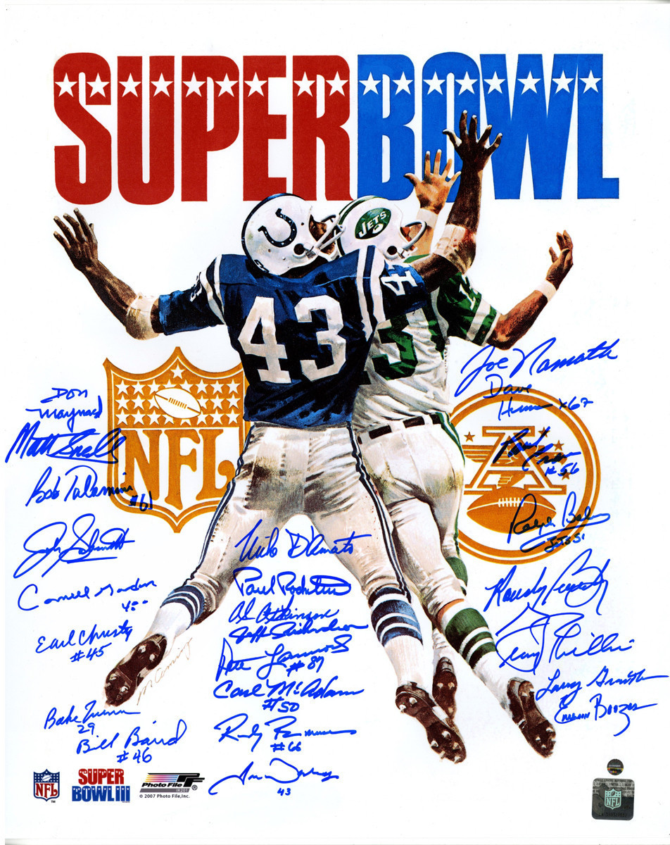 1969 Jets Super Bowl III 16x20 Photo Team-Signed by (24) with Joe Namath, Emerson Boozer, Matt Snell, Don Maynard (Steiner COA) at PristineAuction.com 1969 Jets Super Bowl III 16x20 Photo Team-Signed by (24) with Joe Namath, Emerson Boozer, Matt Snell, Don Maynard (Steiner COA) at PristineAuction.com