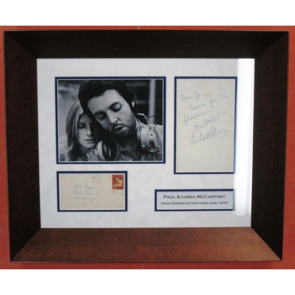 paul mccartney linda mccartney 直筆サイン入り書類 paul mccartney