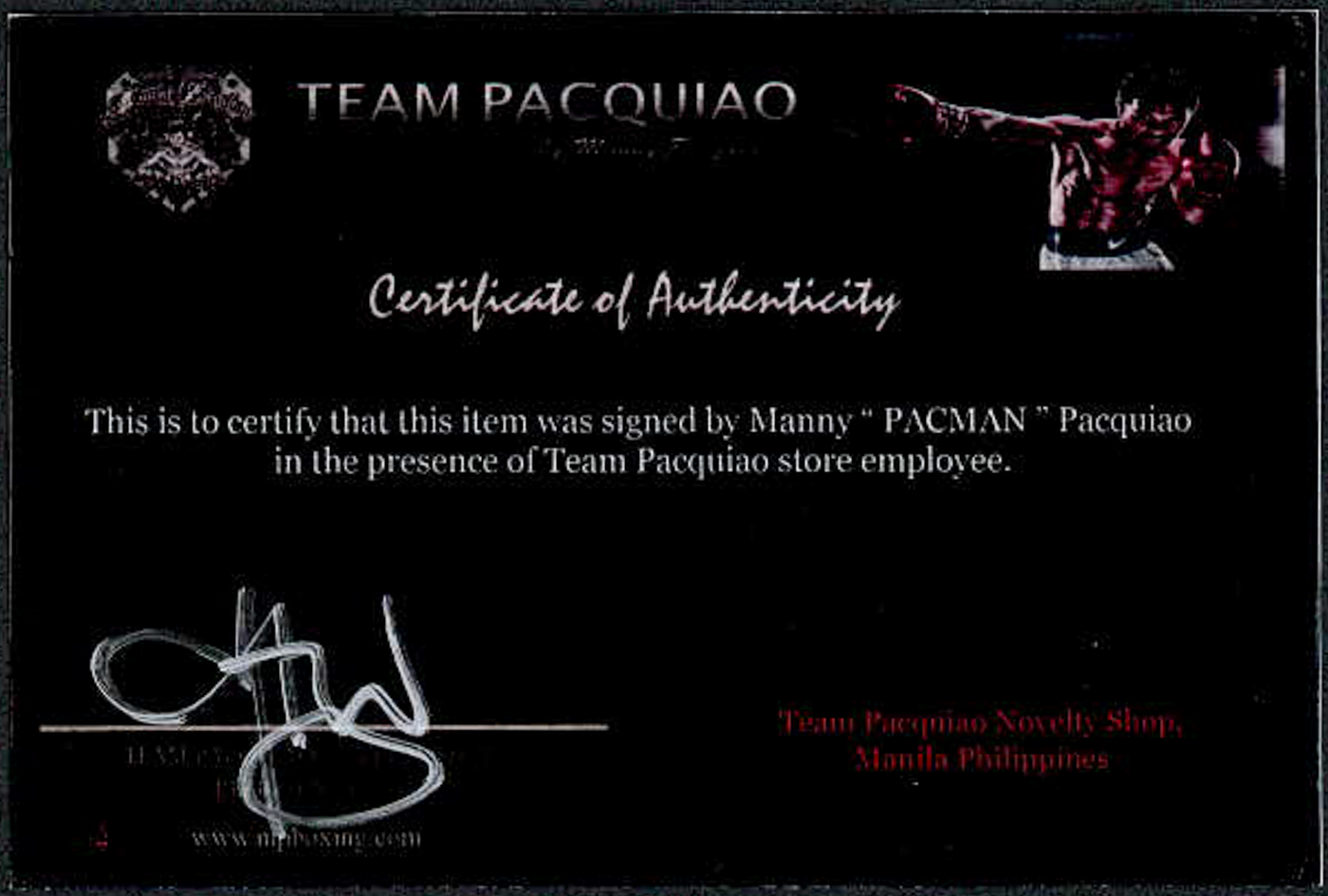Manny Pacquiao Signed 8x10 Photo (Pacquiao COA) at PristineAuction.com Manny Pacquiao Signed 8x10 Photo (Pacquiao COA) at PristineAuction.com