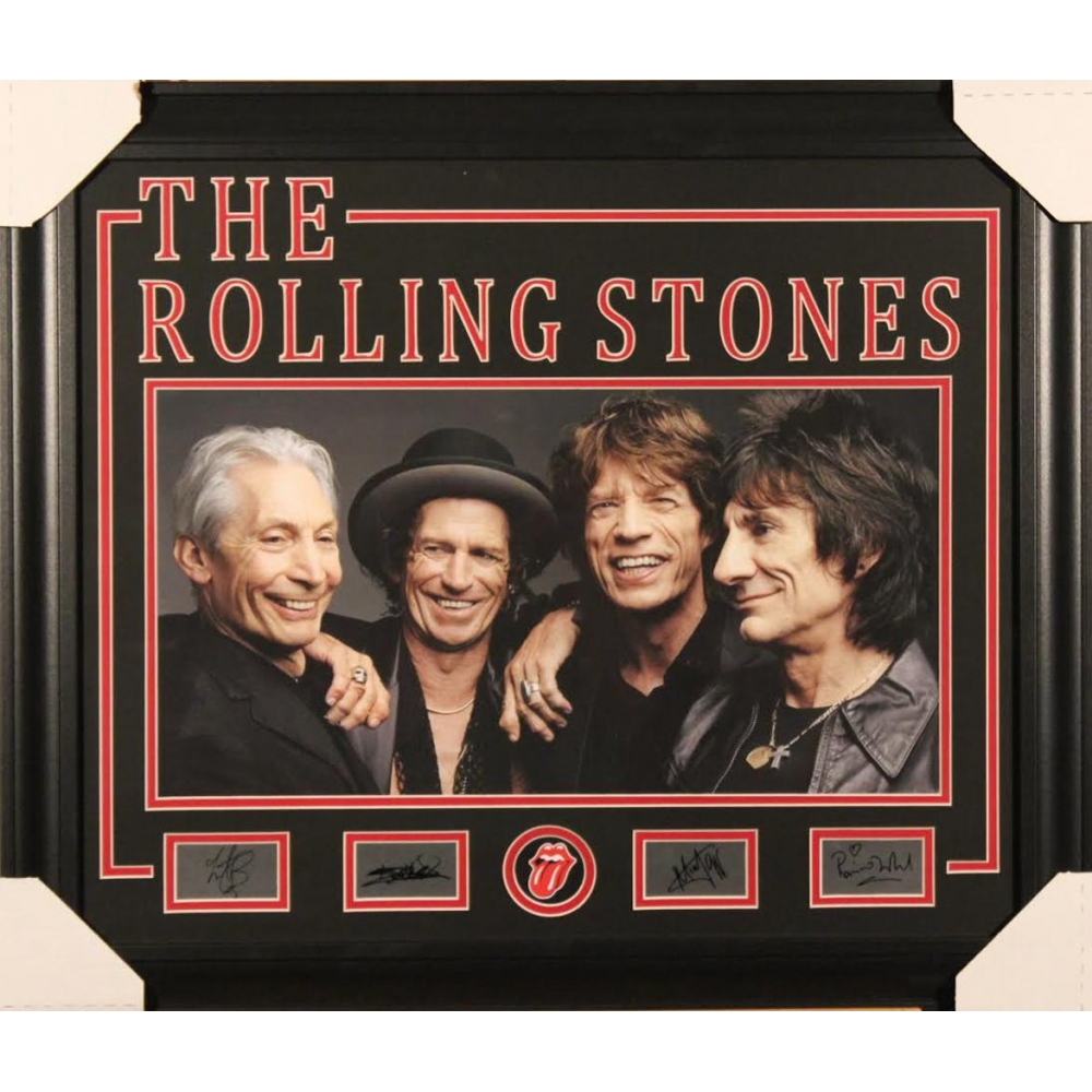 The Rolling Stones 23" x 27" Custom Framed Photo Display Pristine Auction