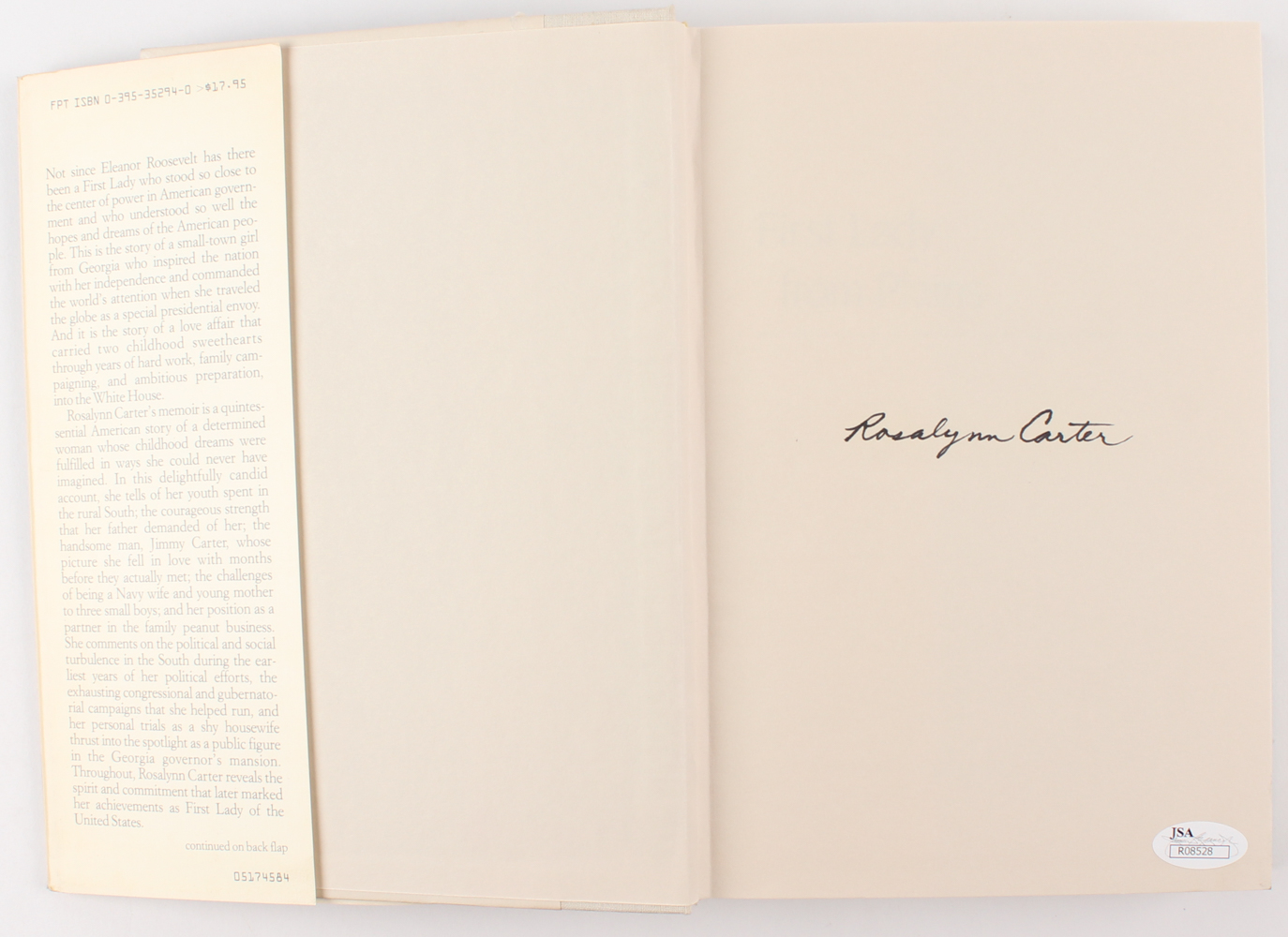 Rosalynn Carter Signed "First Lady from Plains" Hardback Book (JSA COA) at PristineAuction.com Rosalynn Carter Signed "First Lady from Plains" Hardback Book (JSA COA) at PristineAuction.com