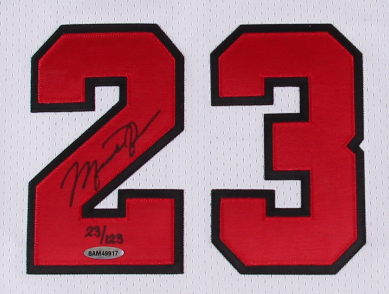Michael Jordan Signed Limited Edition Bulls Authentic Mitchell & Ness Jersey #23/123 (UDA COA) at PristineAuction.com Michael Jordan Signed Limited Edition Bulls Authentic Mitchell & Ness Jersey #23/123 (UDA COA) at PristineAuction.com