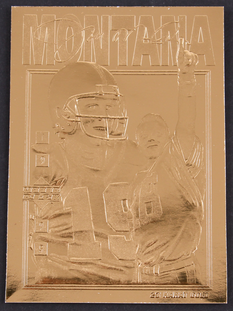 1995 Joe Montana LE 23kt Gold Upper Deck Football Card at PristineAuction.com 1995 Joe Montana LE 23kt Gold Upper Deck Football Card at PristineAuction.com