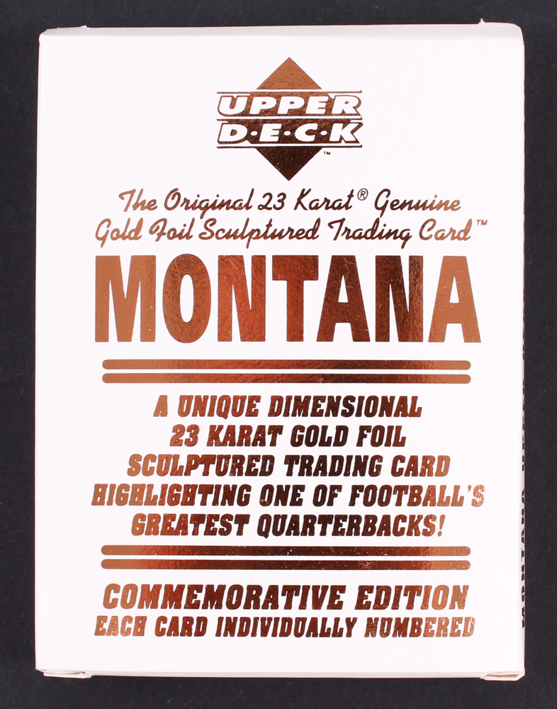 1995 Joe Montana LE 23kt Gold Upper Deck Football Card at PristineAuction.com 1995 Joe Montana LE 23kt Gold Upper Deck Football Card at PristineAuction.com