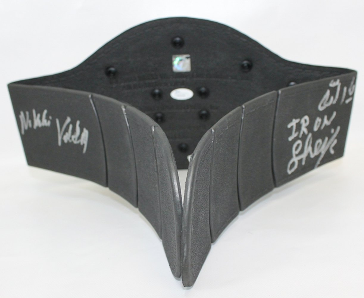 Iron Sheik & Nikolai Volkoff Signed Tag Team Wrestling Champions Belt with Inscription (JSA COA) at PristineAuction.com Iron Sheik & Nikolai Volkoff Signed Tag Team Wrestling Champions Belt with Inscription (JSA COA) at PristineAuction.com