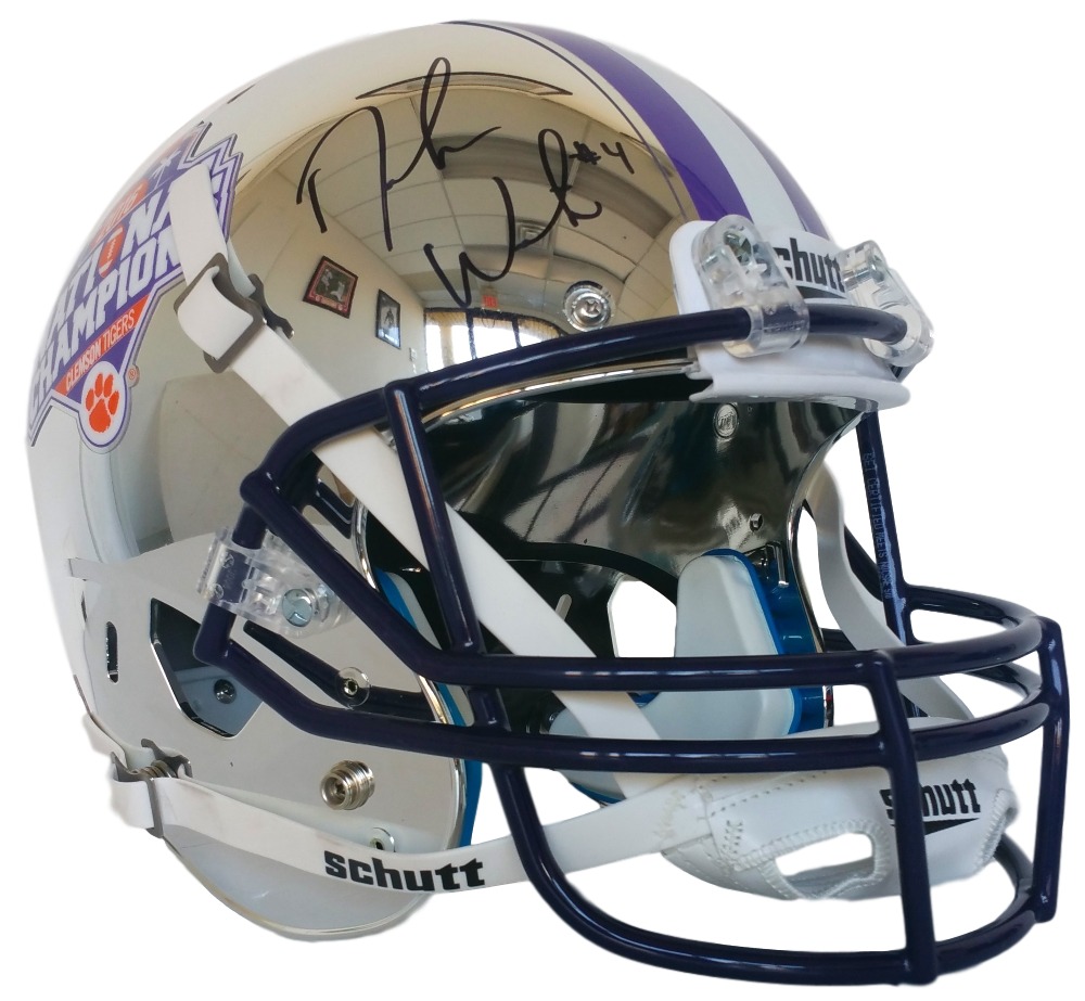 Deshaun Watson Signed Clemson Tigers 2016 National Champions Custom Chrome Full Size Helmet (Beckett COA) at PristineAuction.com Deshaun Watson Signed Clemson Tigers 2016 National Champions Custom Chrome Full Size Helmet (Beckett COA) at PristineAuction.com