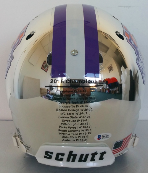 Deshaun Watson Signed Clemson Tigers 2016 National Champions Custom Chrome Full Size Helmet (Beckett COA) at PristineAuction.com Deshaun Watson Signed Clemson Tigers 2016 National Champions Custom Chrome Full Size Helmet (Beckett COA) at PristineAuction.com