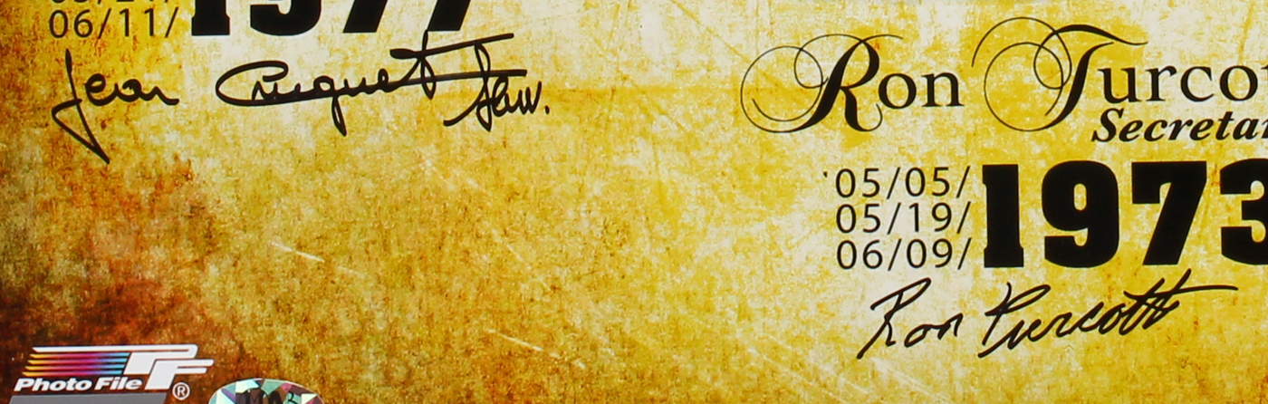 Steve Cauthen, Ron Turcotte & Jean Cruguet Signed 'Triple Crown Glory' 16x20 Photo (MAB Hologram) at PristineAuction.com Steve Cauthen, Ron Turcotte & Jean Cruguet Signed 'Triple Crown Glory' 16x20 Photo (MAB Hologram) at PristineAuction.com