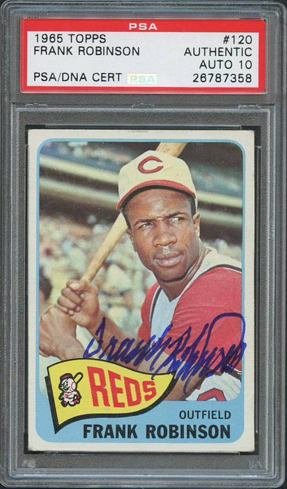 Frank Robinson Signed 1965 Topps #120 (PSA 10) at PristineAuction.com Frank Robinson Signed 1965 Topps #120 (PSA 10) at PristineAuction.com