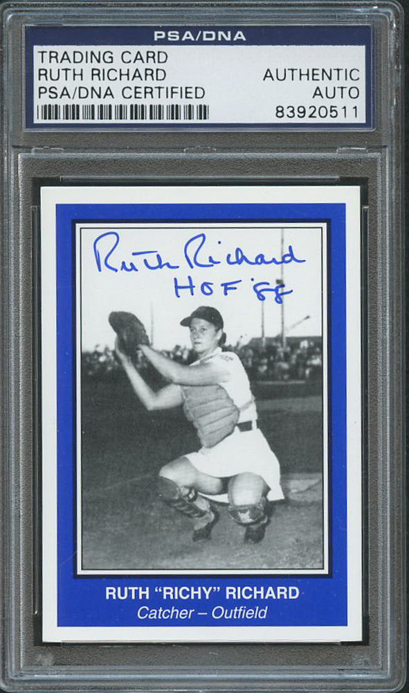 Ruth Richard Signed Baseball Card Inscribed "HOF '88" (PSA Encapsulated) at PristineAuction.com Ruth Richard Signed Baseball Card Inscribed "HOF '88" (PSA Encapsulated) at PristineAuction.com