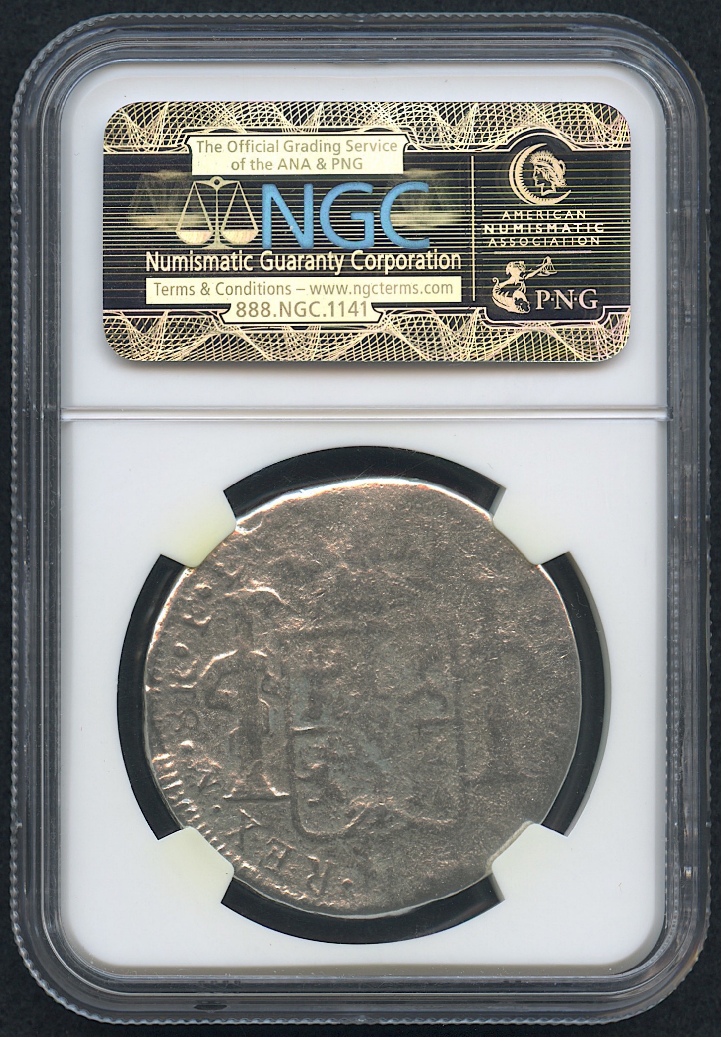 1783 8 Reales MO FF Silver Shipwreck Coin from the El Cazador (NGC Encapsulated) at PristineAuction.com 1783 8 Reales MO FF Silver Shipwreck Coin from the El Cazador (NGC Encapsulated) at PristineAuction.com