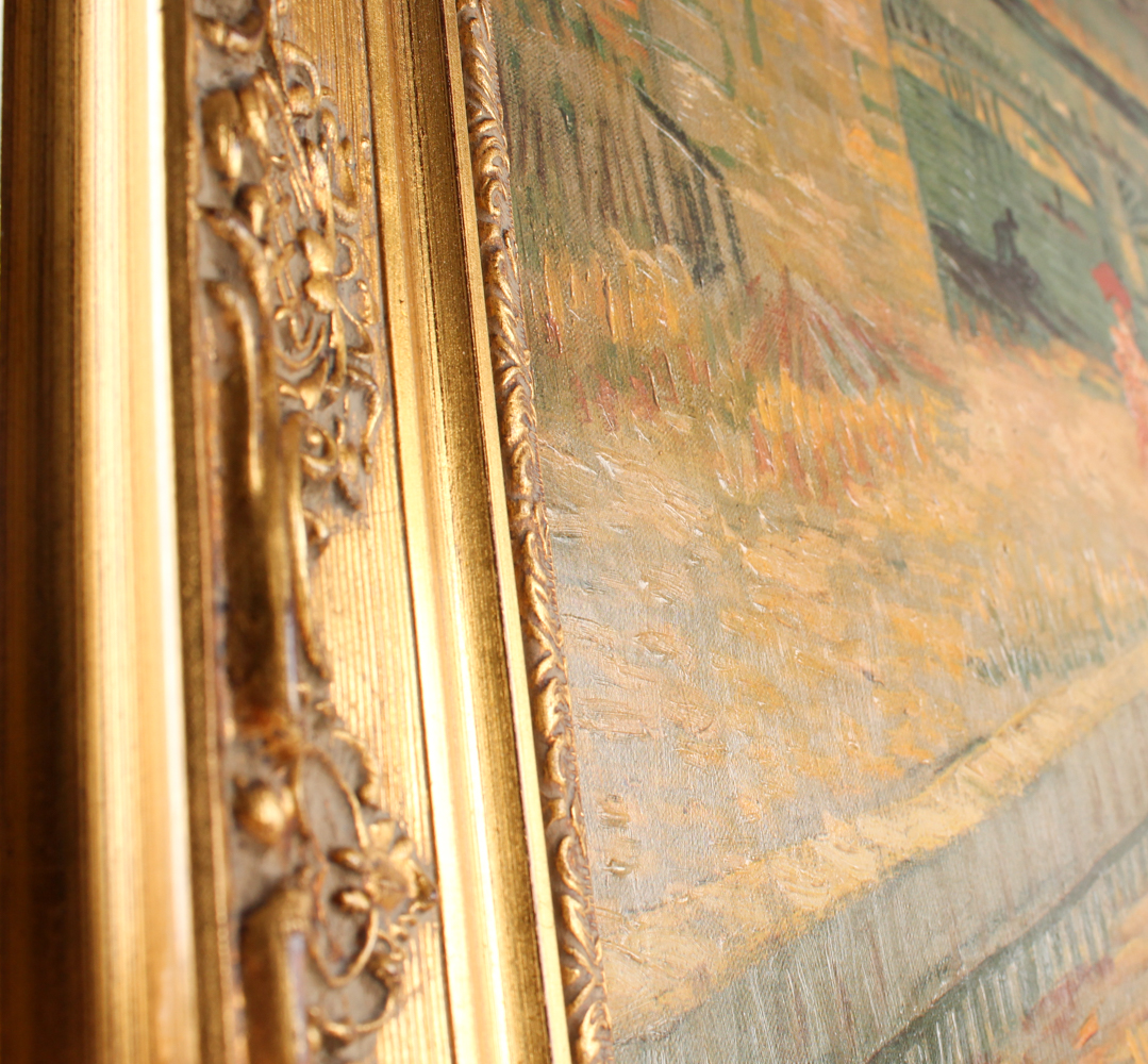 Van Gogh LE "The Bridges of Asnieres" 23" x 28" Custom Framed Giclee Embellished Reproduction On Canvas (A.R.T. COA) at PristineAuction.com Van Gogh LE "The Bridges of Asnieres" 23" x 28" Custom Framed Giclee Embellished Reproduction On Canvas (A.R.T. COA) at PristineAuction.com